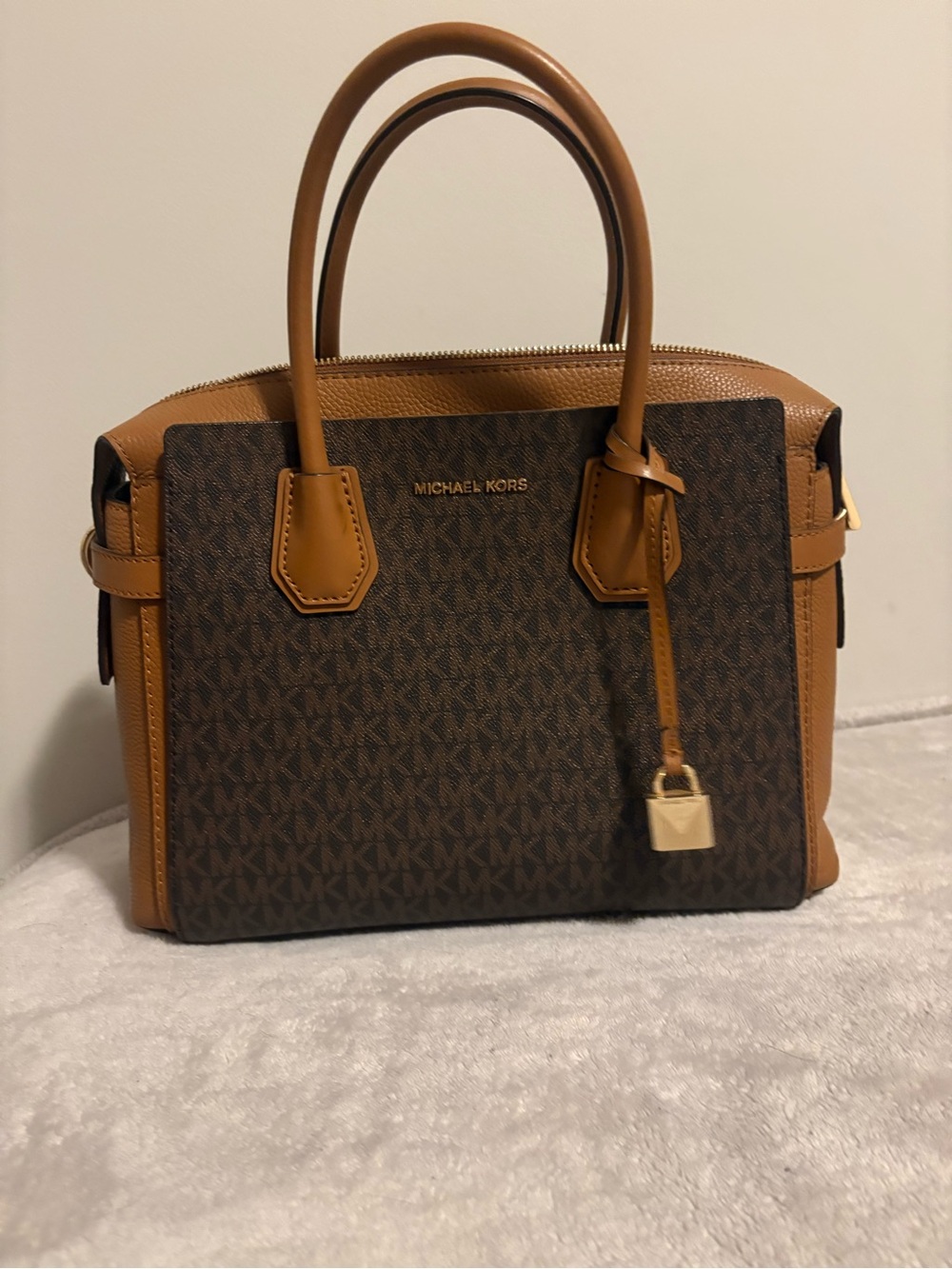 Michael Kors Brown & Tan Signature Satchel
